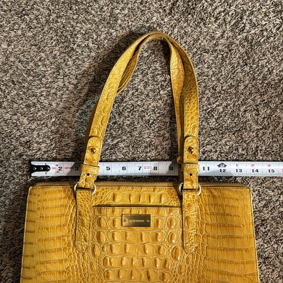 Brahmin Yellow Croc Embossed Leather Tote Purse - Picture 13 of 16